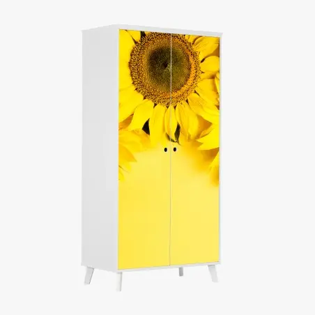 Pegatina para armario girasoles sobre fondo amarillo – Pixers®