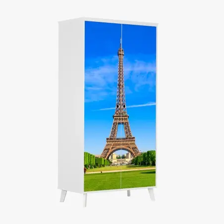 Pegatina para armario vistas icónicas de la Torre Eiffel desde el Champ de Mars – Pixers®