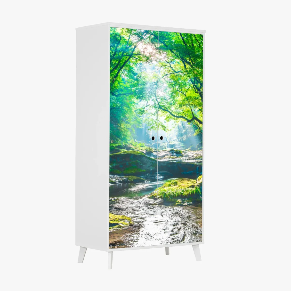 Pegatina para armario bosque luminoso junto al río – Pixers® Pegatina para armario bosque luminoso junto al río – Pixers®