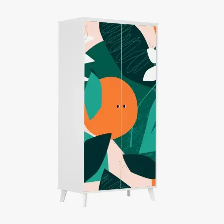 Pegatina para armario arte mural tropical con naranjas y flores – Pixers®