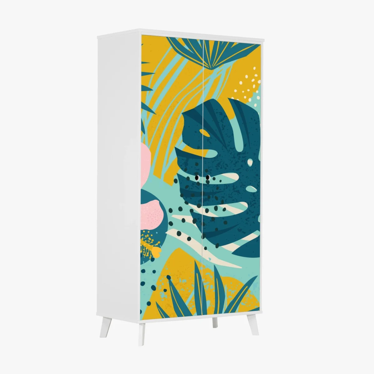 Pegatina para armario diseño tropical moderno con hojas de monstera y hibisco – Pixers® Pegatina para armario diseño tropical moderno con hojas de monstera y hibisco – Pixers®