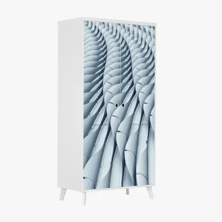 Pegatina para armario fachada ondulada minimalista de formas geométricas – Pixers®