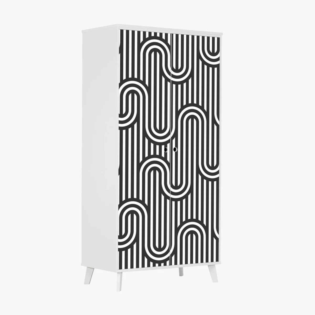 Pegatina para armario patrón óptico ondulado en blanco y negro – Pixers® Pegatina para armario patrón óptico ondulado en blanco y negro – Pixers®