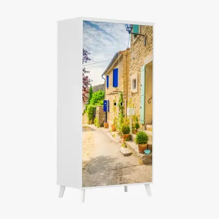 Pegatina para armario calle provenzal bañada por el sol – Pixers®