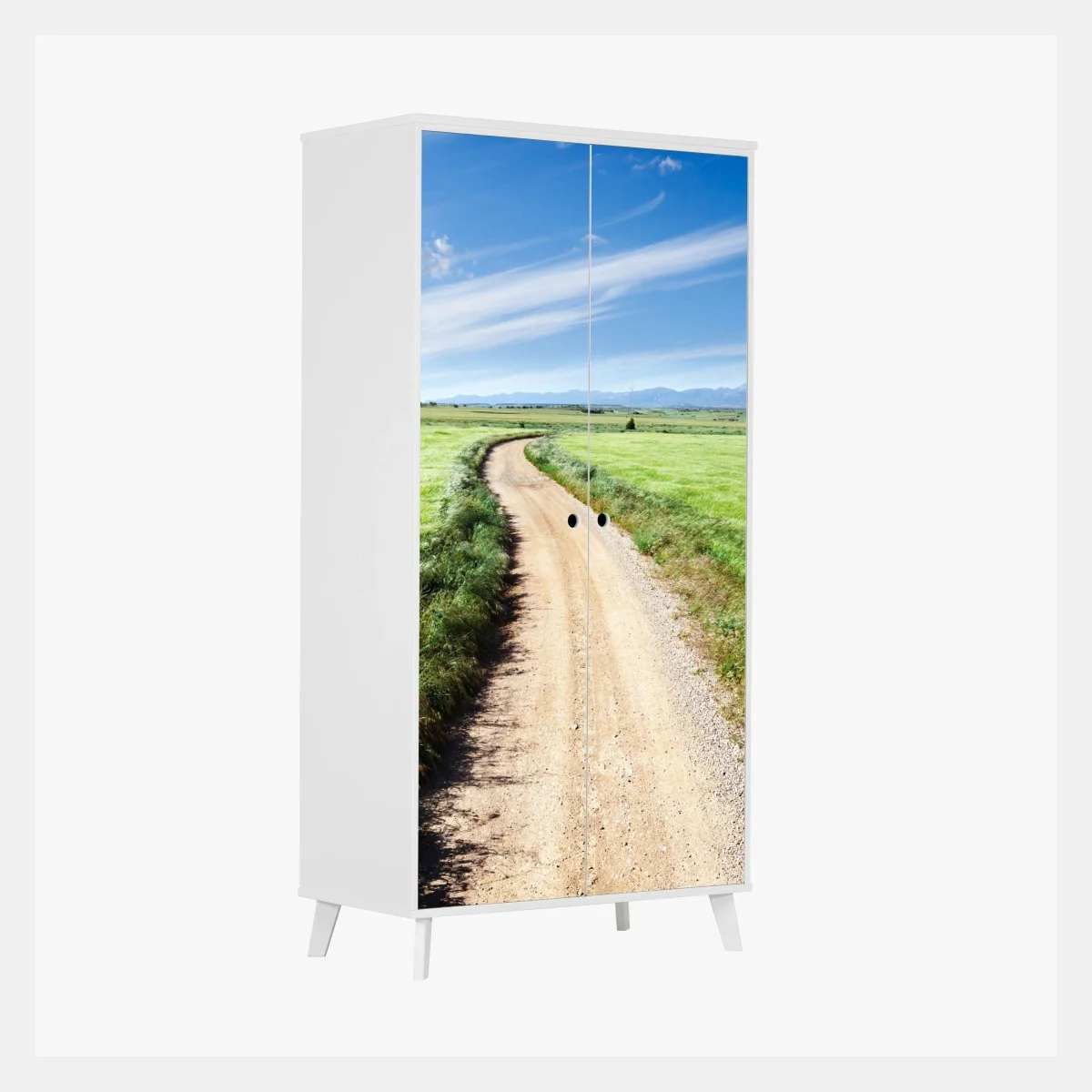 Pegatina para armario camino campestre hacia montañas bajo cielo azul – Pixers® Pegatina para armario camino campestre hacia montañas bajo cielo azul – Pixers®