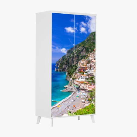 Pegatina para armario paisaje costero de Positano – Pixers®
