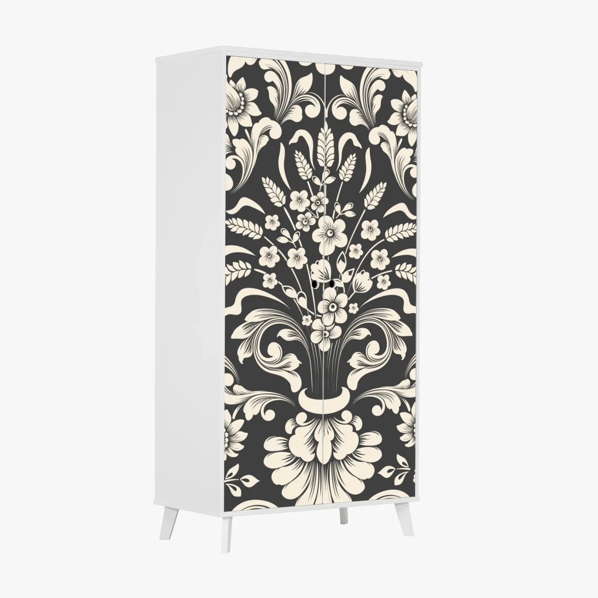 Pegatina para armario motivo damasco floral en tonos crema y gris oscuro – Pixers® Pegatina para armario motivo damasco floral en tonos crema y gris oscuro – Pixers®