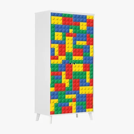 Pegatina para armario mural de ladrillos de juguete multicolor – Pixers®