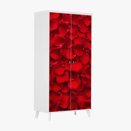 Pegatina para armario arte decorativo de pétalos de rosa rojos – Pixers®