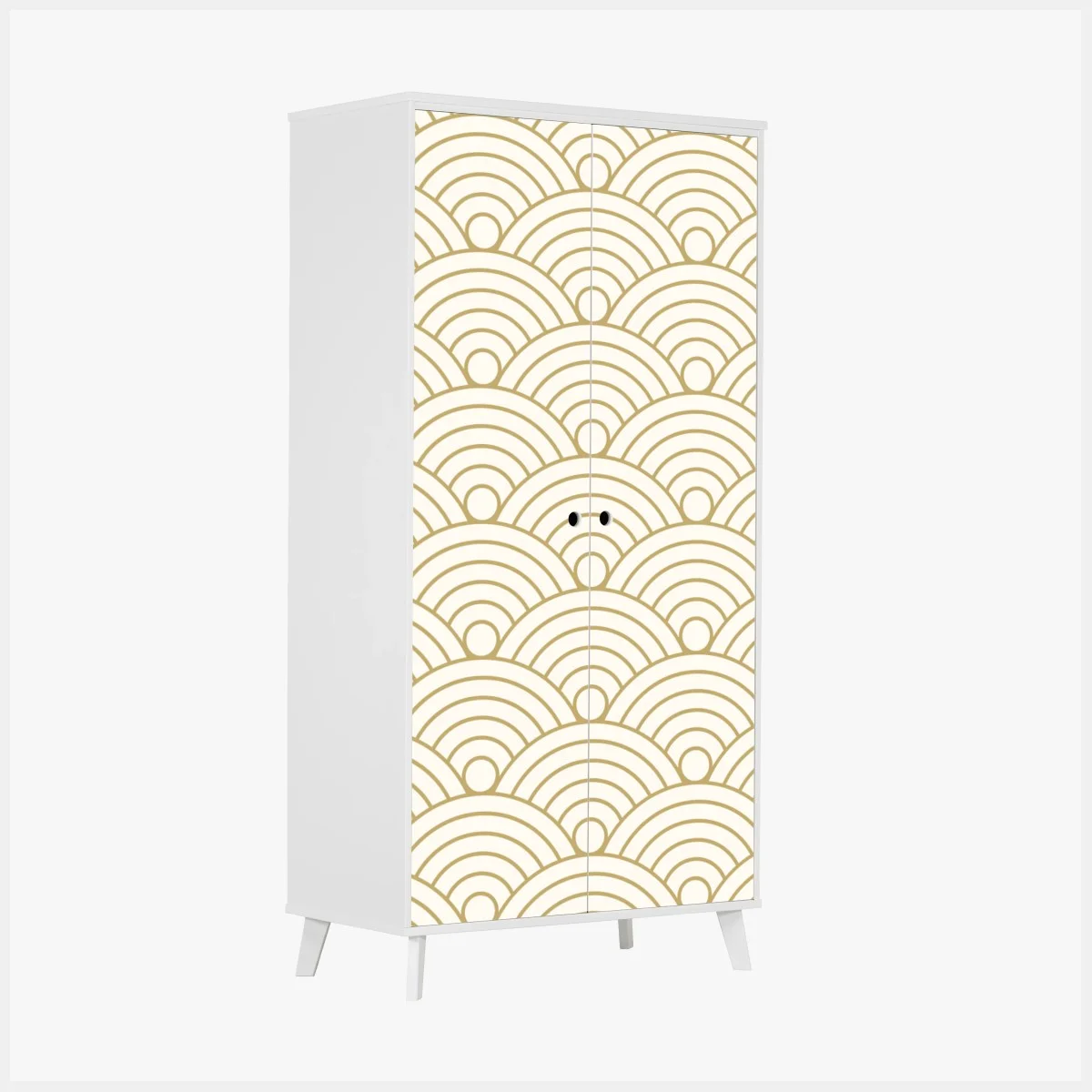 Pegatina para armario patrón semicircular dorado minimalista – Pixers® Pegatina para armario patrón semicircular dorado minimalista – Pixers®