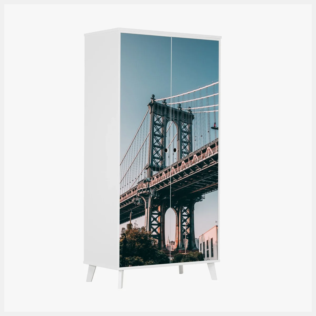 Pegatina para armario impresión urbana: puente de Manhattan y fachadas de ladrillo – Pixers® Pegatina para armario impresión urbana: puente de Manhattan y fachadas de ladrillo – Pixers®