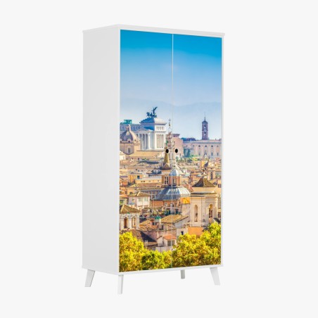 Pegatina para armario panorama urbano de Roma con cúpulas clásicas – Pixers®