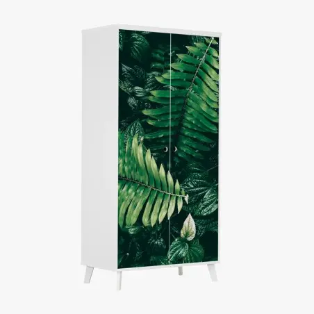 Pegatina para armario mosaico de hojas tropicales en tonos oscuros – Pixers®