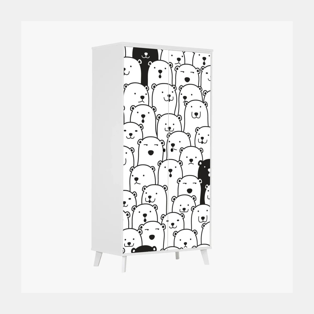 Pegatina para armario patrón de osos minimalista en blanco y negro – Pixers® Pegatina para armario patrón de osos minimalista en blanco y negro – Pixers®
