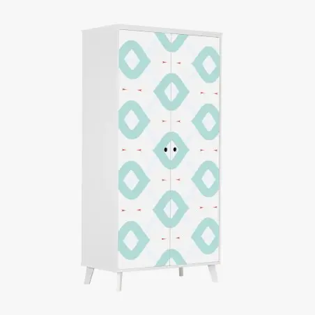 Pegatina para armario patrón geométrico turquesa minimalista – Pixers®