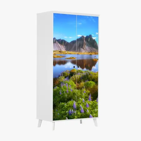 Pegatina para armario lupinos junto a Vestrahorn en Stokksnes – Pixers®