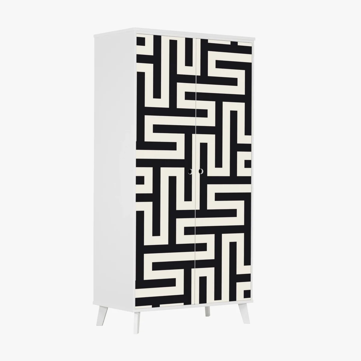 Pegatina para armario patrón geométrico de laberinto en tonos crema y negro – Pixers® Pegatina para armario patrón geométrico de laberinto en tonos crema y negro – Pixers®