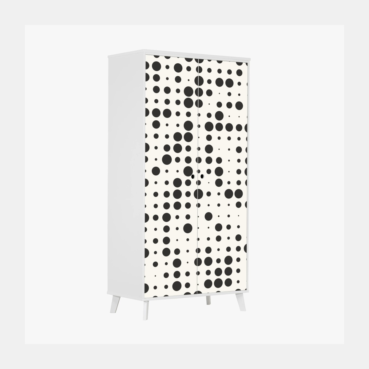 Pegatina para armario patrón de lunares minimalista en blanco y negro – Pixers®