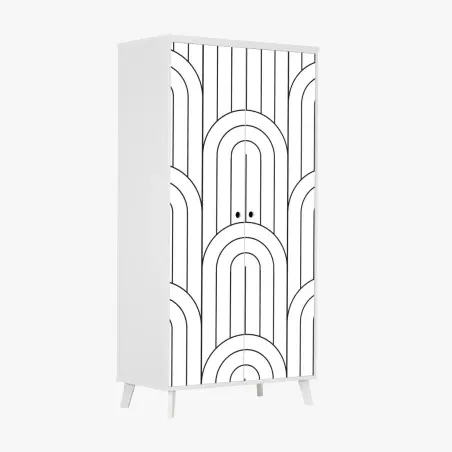 Pegatina para armario patrón de arcos geométricos minimalista – Pixers®
