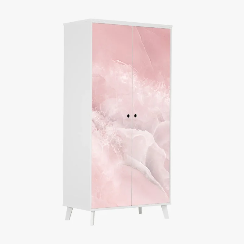 Pegatina para armario mármol rosa etéreo para decoración