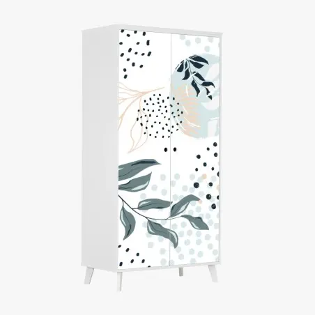Pegatina para armario diseño botánico en tonos pastel – Pixers®