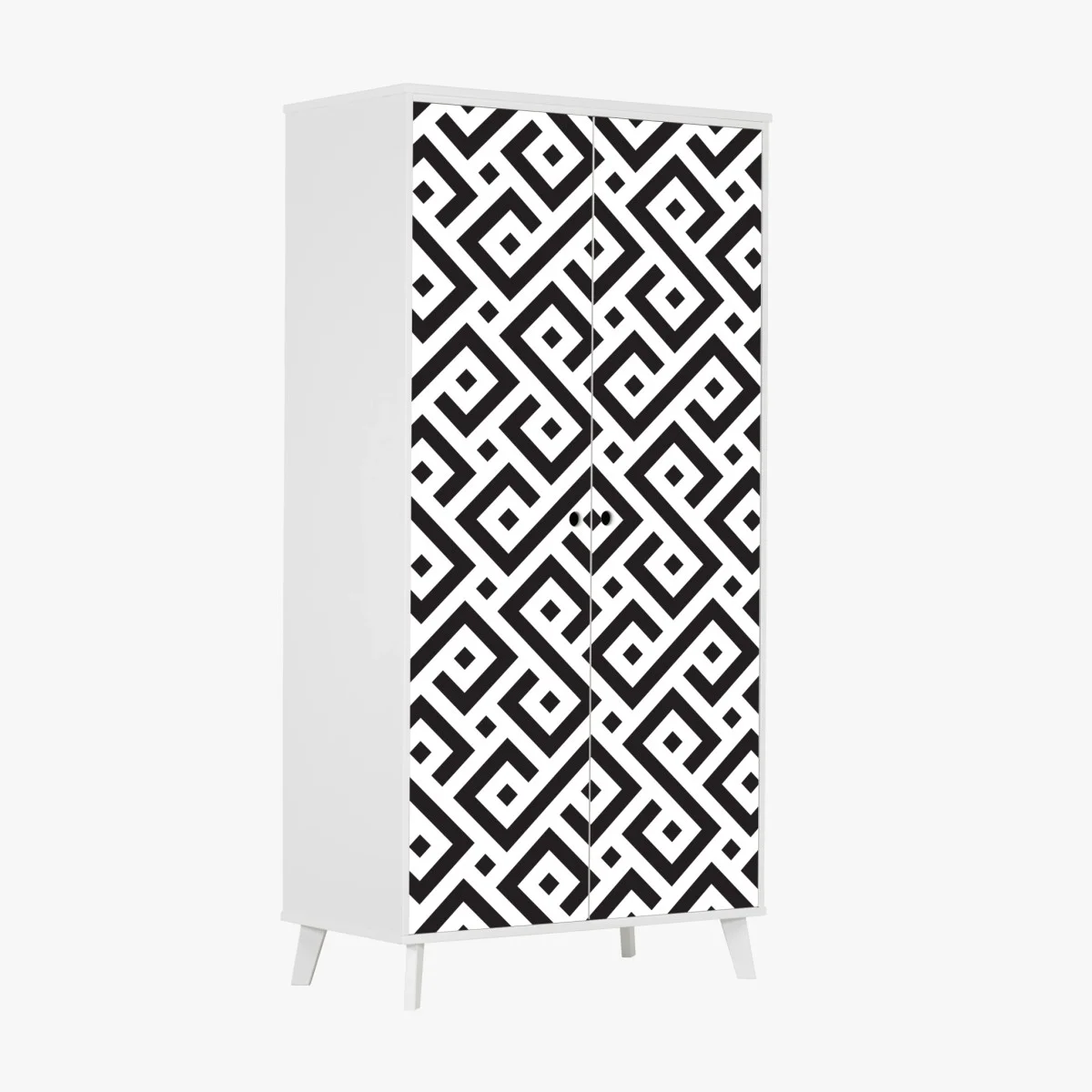 Pegatina para armario patrón meandro geométrico en blanco y negro – Pixers® Pegatina para armario patrón meandro geométrico en blanco y negro – Pixers®