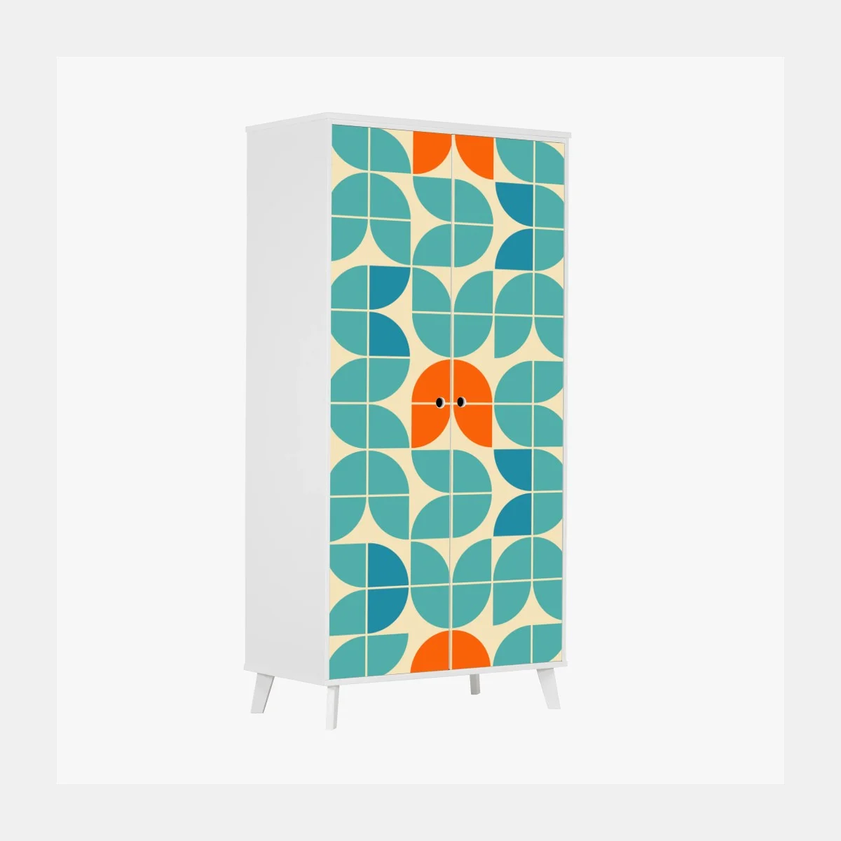 Pegatina para armario mosaico geométrico mid-century en tonos turquesa y naranja – Pixers® Pegatina para armario mosaico geométrico mid-century en tonos turquesa y naranja – Pixers®