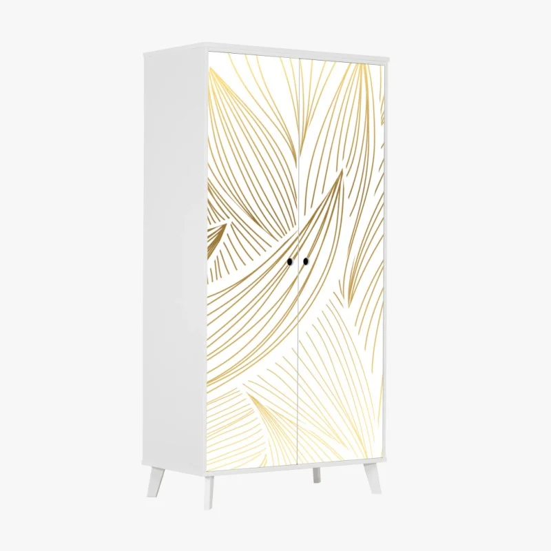 Pegatina para armario diseño botánico dorado y minimalista