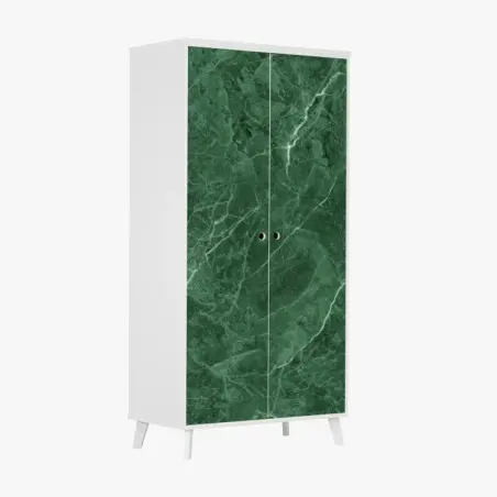 Pegatina para armario mármol verde clásico con vetas blancas – Pixers®