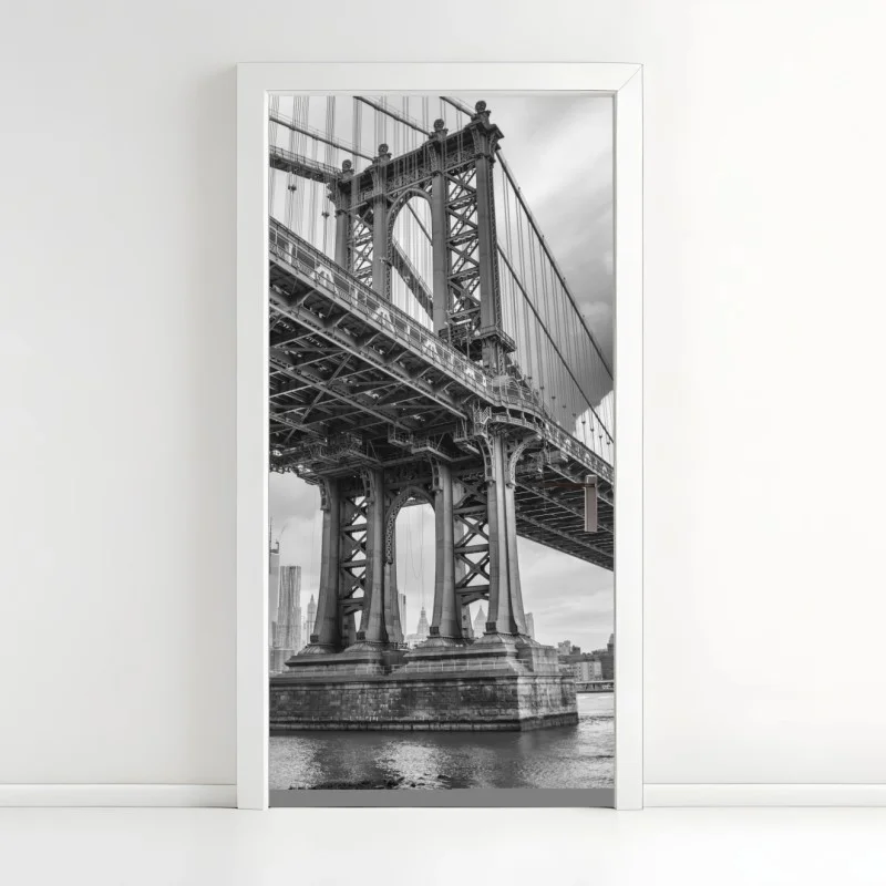 Pegatina para puerta gran angular del puente Manhattan