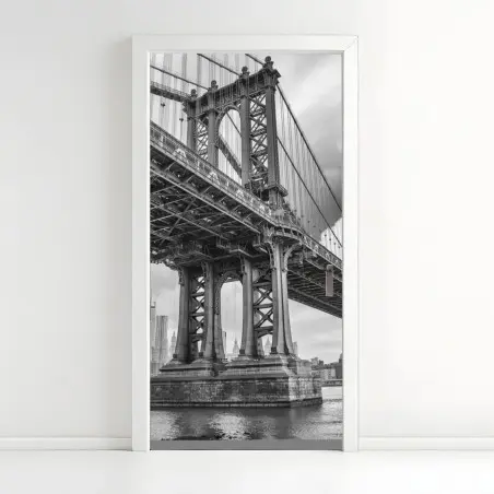 Pegatina para puerta gran angular del puente Manhattan – Pixers®