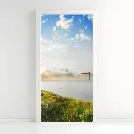 Pegatina para puerta sendero hacia el mar al amanecer – Pixers®