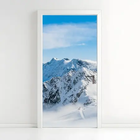 Pegatina para puerta panorama nevado de Kaunertal, Austria – Pixers®