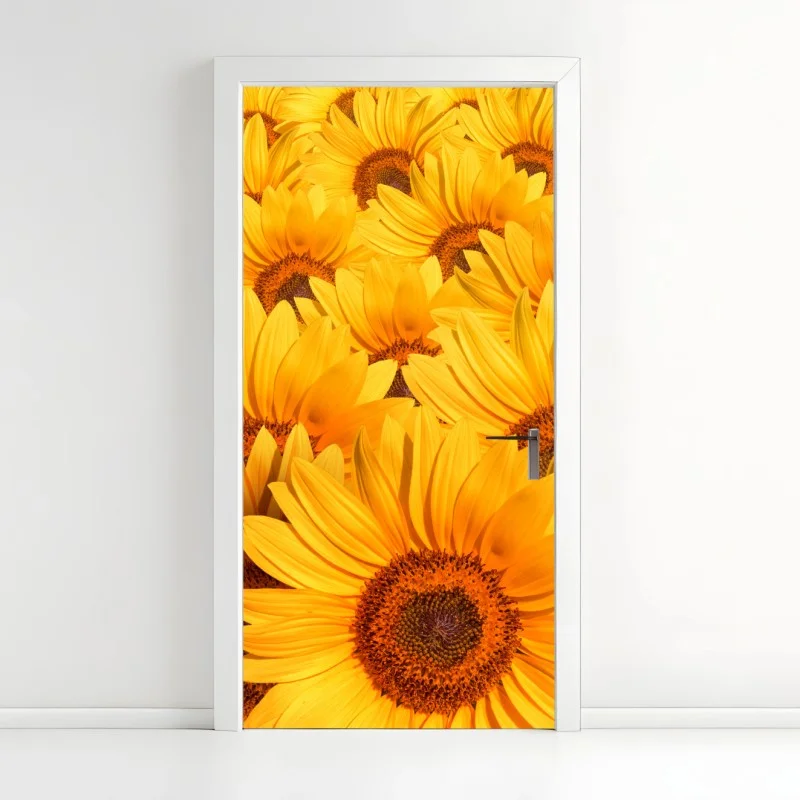 Pegatina para puerta girasoles radiantes para decoración