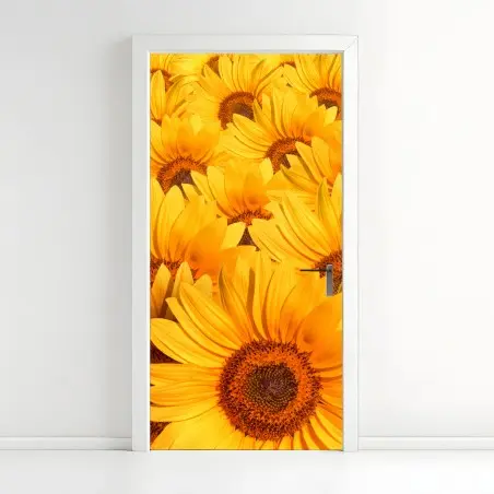 Pegatina para puerta girasoles radiantes para decoración – Pixers®