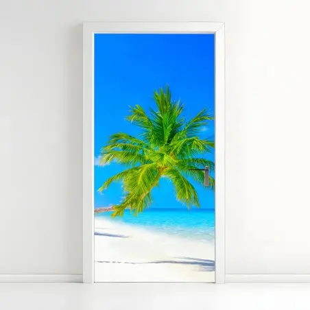 Pegatina para puerta paraíso tropical en Maldivas – Pixers®
