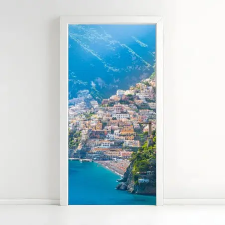 Pegatina para puerta panorámica de Positano en la Costa Amalfitana – Pixers®