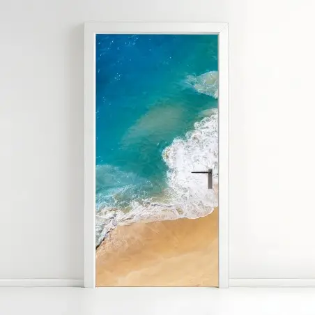 Pegatina para puerta brisa tropical sobre la playa – Pixers®