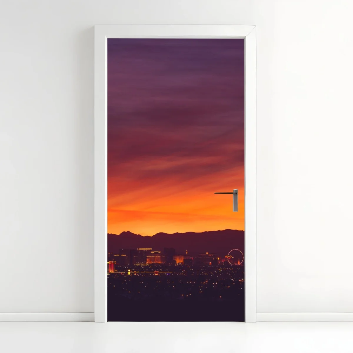 Pegatina para puerta atardecer sobre Las Vegas en tonos vibrantes – Pixers® Pegatina para puerta atardecer sobre Las Vegas en tonos vibrantes – Pixers®
