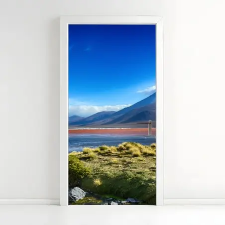 Pegatina para puerta amanecer en el altiplano rojo – Pixers®
