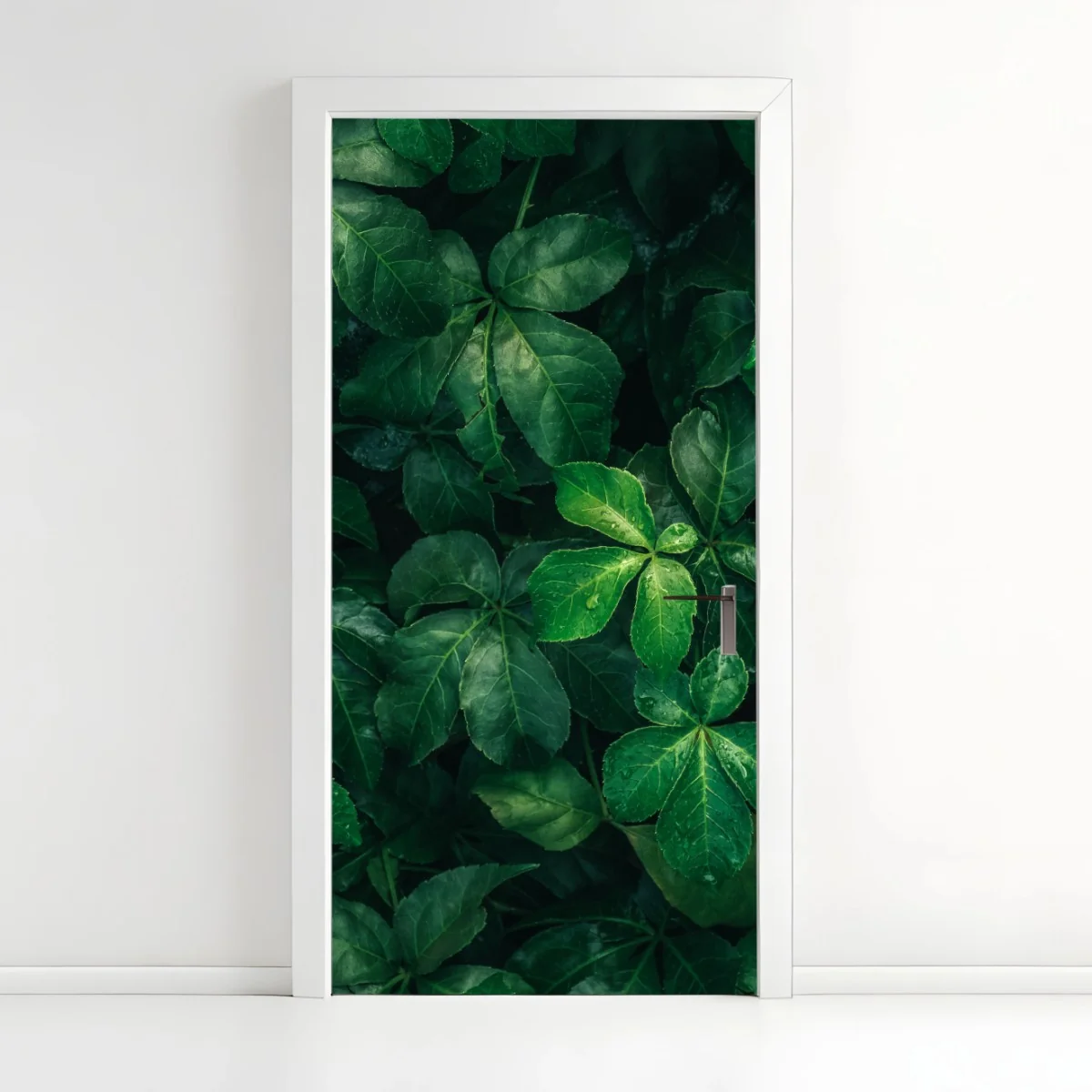 Pegatina para puerta follaje verde profundo con gotas de lluvia – Pixers® Pegatina para puerta follaje verde profundo con gotas de lluvia – Pixers®