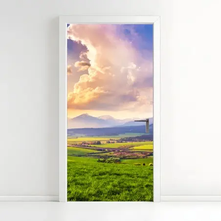 Pegatina para puerta amanecer en los Tatras de Eslovaquia – Pixers®