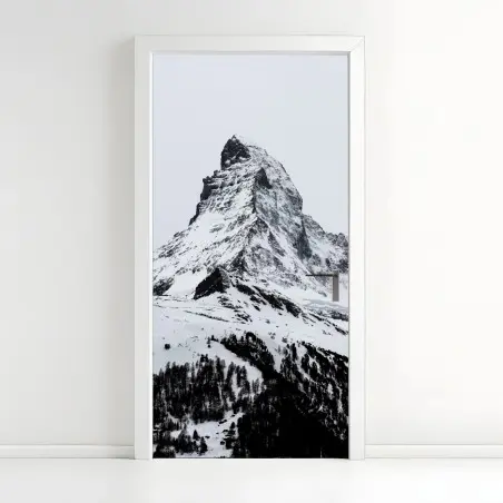 Pegatina para puerta cima nevada imponente – Pixers®