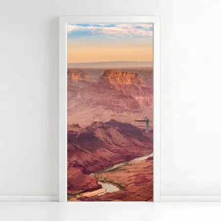 Pegatina para puerta Gran Cañón al atardecer, vista del río Colorado – Pixers®