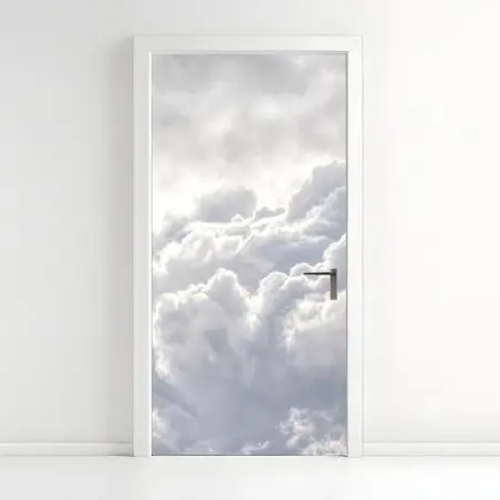 Pegatina para puerta cielo de nubes algodonadas – Pixers®