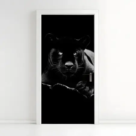 Pegatina para puerta pantera negra en penumbra – Pixers®