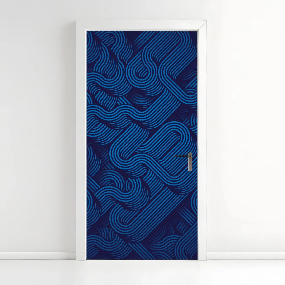 Pegatina para puerta marea de líneas azules entrelazadas – Pixers® Pegatina para puerta marea de líneas azules entrelazadas – Pixers®