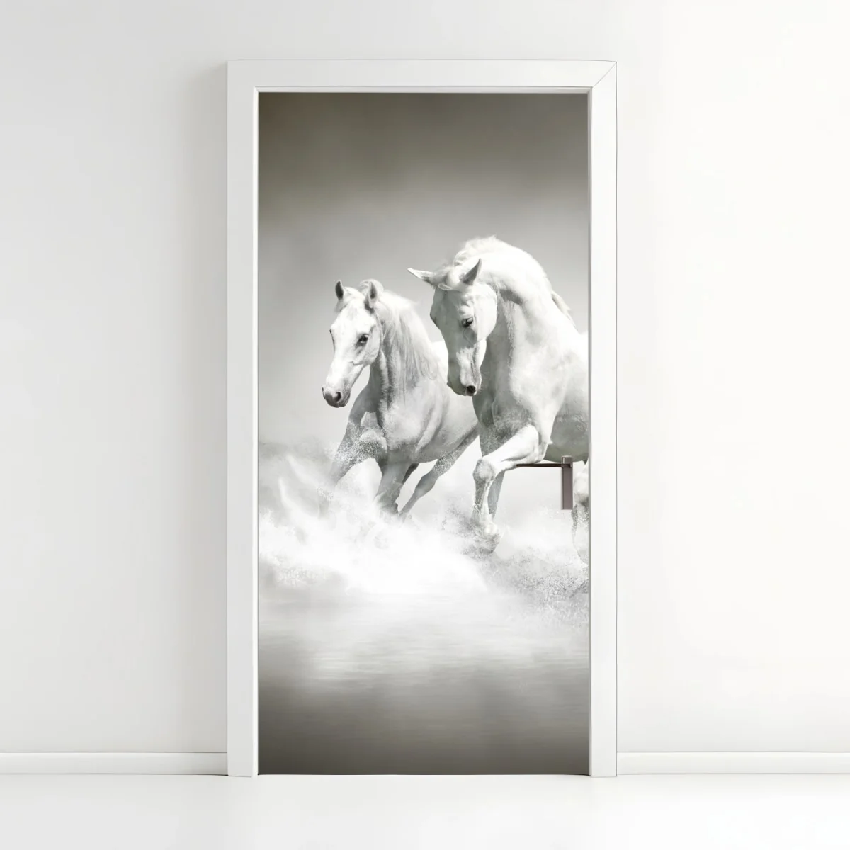 Pegatina para puerta trío de caballos blancos galopando sobre el agua – Pixers® Pegatina para puerta trío de caballos blancos galopando sobre el agua – Pixers®