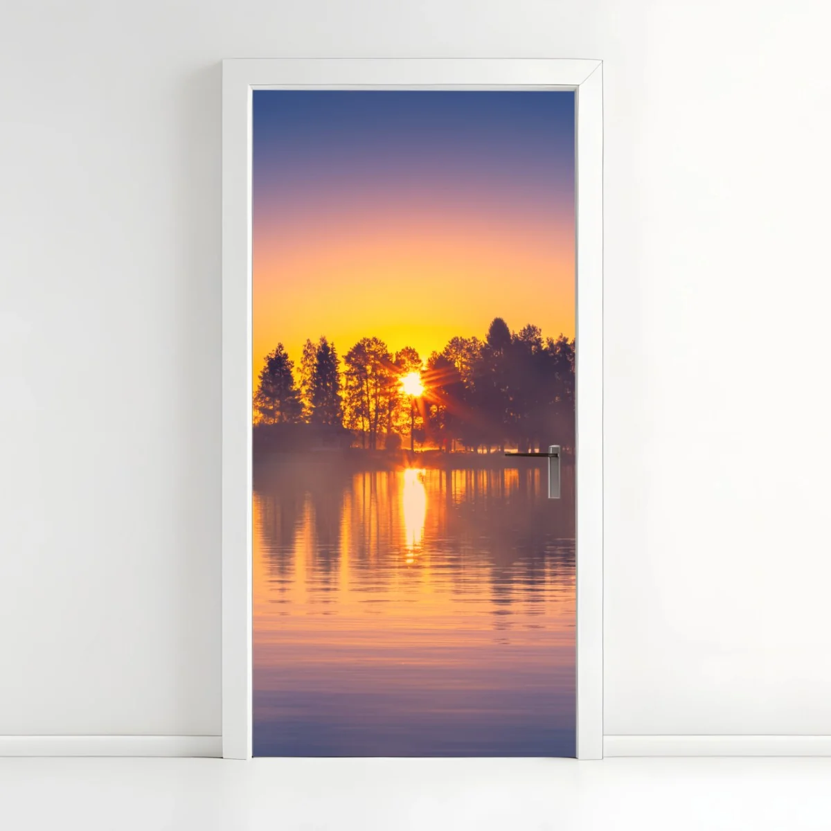 Pegatina para puerta amanecer dorado sobre el lago – Pixers® Pegatina para puerta amanecer dorado sobre el lago – Pixers®