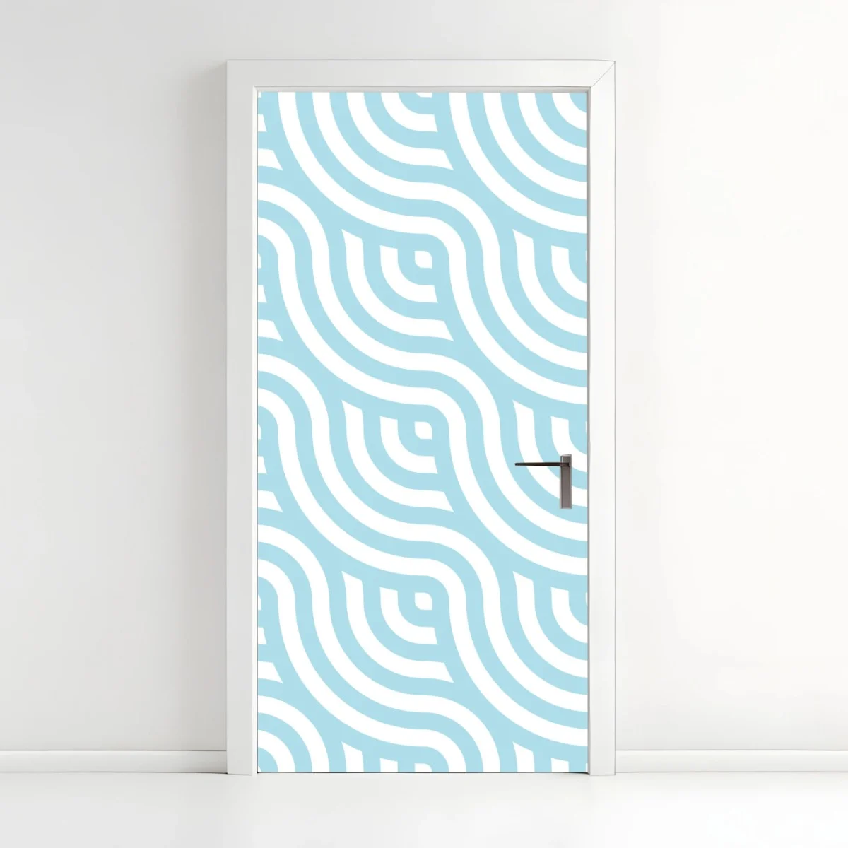 Pegatina para puerta patrón ondulado geométrico en azul y blanco – Pixers® Pegatina para puerta patrón ondulado geométrico en azul y blanco – Pixers®